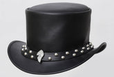 Black  Stud Cowboy Top Hat